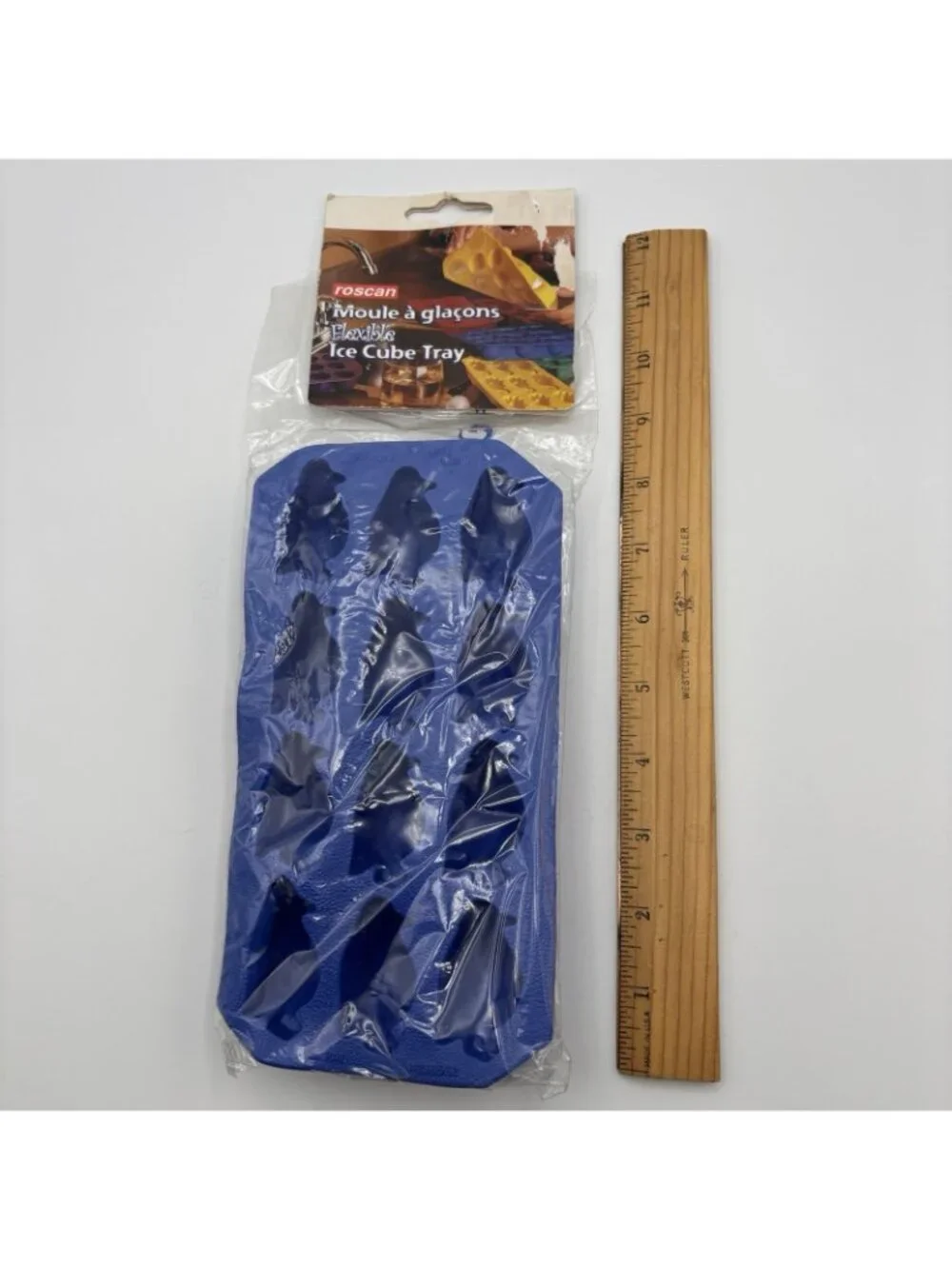 Lekué Penguin Shape Blue Silicone Ice Cube Tray Mold Flexible Made in Spain
